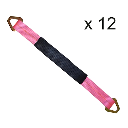 Tie 4 Safe 2" x 60" Axle Straps w/ Sleeve & D Rings, WLL: 3, 333 lbs., PK12 RT41A-60M18-PK-C-12